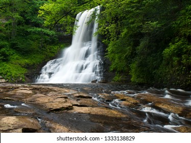 Waterfall At The End Of The Cascades National Recreation Trail In Giles County In The Appalachian Highlands Of Southwestern Virginia