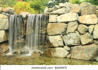 Waterfall A Waterfall Feature In A Japanese Garden