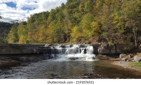 Waterfall In The Finger Lakes Region Of New York State.