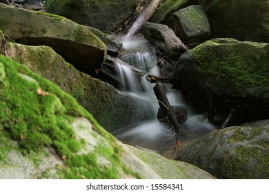 Waterfall in a forest.