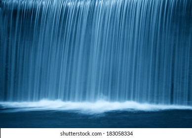 waterfall in the forest in the night