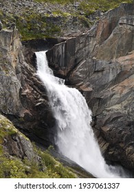 Waterfall In Hardangervidda National Park In Norway