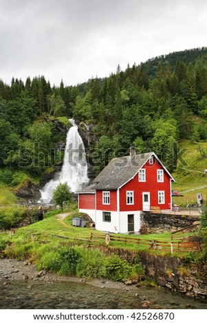 Similar – Steinsdalfossen in Norway