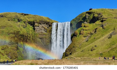 The Skógafoss Waterfall In Iceland