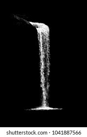 waterfall isolated on the black background