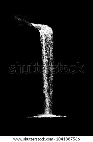 waterfall isolated on the black background