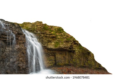 Waterfall Isolated On White Background