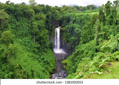 Waterfall In Jungle, Samoa, Pacific Island