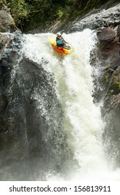 Waterfall Kayak Jump Sangay National Park Ecuador