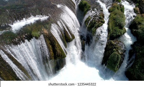 Waterfall Landscape Aerial Top View Travel Calm Scenery Background