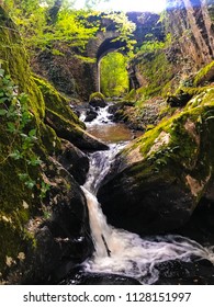 Waterfall Located In France, V Shaped Valley