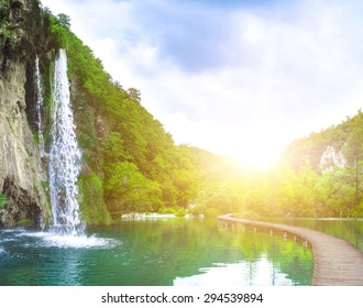 waterfall in mountain forest