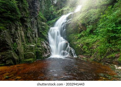 Waterfall in the mountains - Kamienczyka waterfall - Szklarska Poreba - Poland  - Powered by Shutterstock