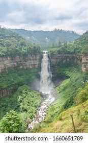 Waterfall Nature Landscape. Famous Tourist Attractions And Landmarks Destination In Icelandic Nature Landscape. Salto De Tequendama. Colombia