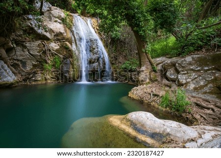 A waterfall near the village of Theologos on the island of Thassos.