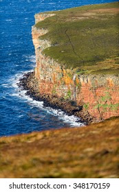 Waterfall On Cliff Walk To The Old Man Of Hoy, Orkney, Scotland