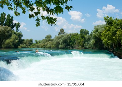 Waterfall On The River Manavgat, Turkey