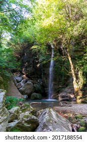 Waterfall In Pelion Forest At Greece