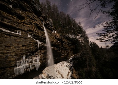 Waterfall Pericnik At Night