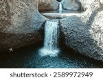 Waterfall Radal Siete Tazas National Park in Maule, Chile