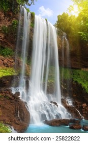 Waterfall In Rain Forest