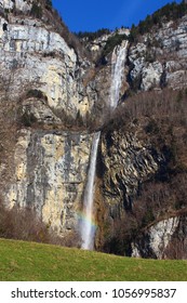 Waterfall with rainbow