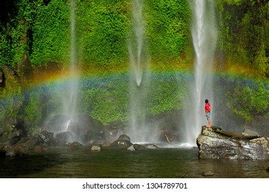 waterfall and rainbow