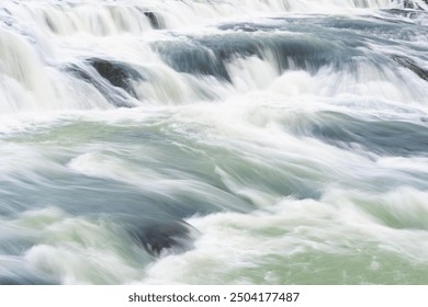 Waterfall river cascade. Iceland nature river flow. Picturesque Gullfoss waterfall creek. Nature wildness. River flow cascade. Waterfall creek flow. Gullfoss waterfall nature. Rapid stream - Powered by Shutterstock