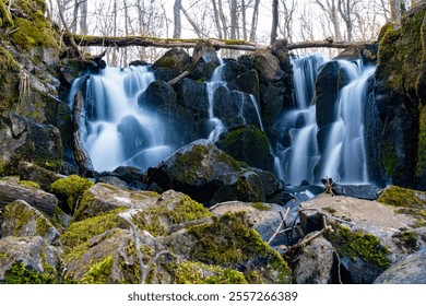 waterfall, teufelsmühle, river, stream, cascade, long exposure, flow, rock, rocks, moss, stones, stream, riverbed, river course, Lower Franconia, Bavaria - Powered by Shutterstock