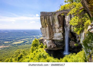 Waterfall At Rock City Gardens 