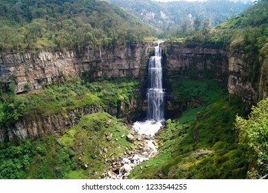 waterfall and rocks