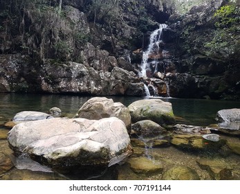 waterfall and rocks 