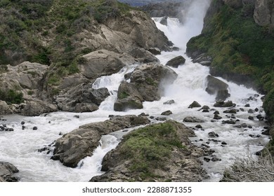 Waterfall, Salto Rio Ibanez, near Puerto Ingeniero Ibanez, Región de Aisén, Chile