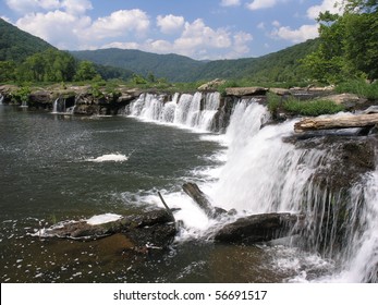 waterfall in Sandstone area of New River Gorge NR, WV, USA