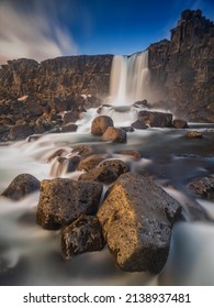 Öxarárfoss Is A Waterfall Situated Within Þingvellir National Park In South Iceland.