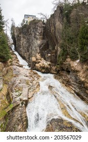 Waterfall in Ski resort town Bad Gastein, Austria, Land Salzburg