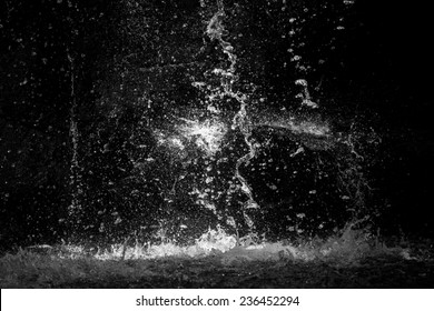 Waterfall Splashing With Black Background