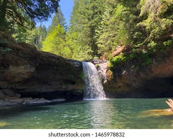 Waterfall And Swimming Hole In Sw Oregon