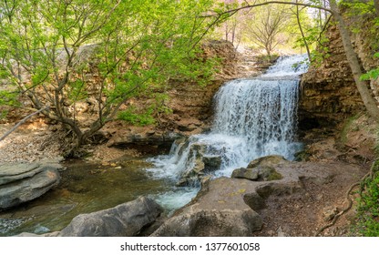 Waterfall at Tanyard Creek Nature Trail, Bella Vista, Arkansas - Shutterstock ID 1377601058