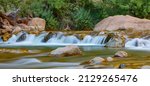 The waterfall at temple of Sinawava, Zion National Park