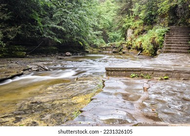 Waterfall at Watkins Glen State Park in New York. - Shutterstock ID 2231326105