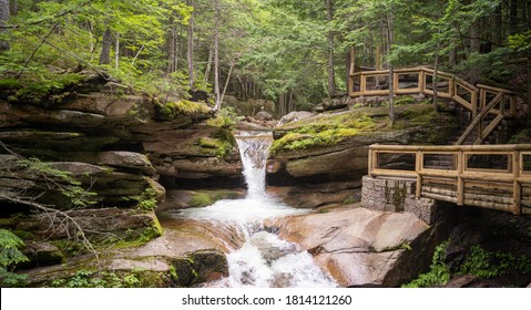 Waterfall In White Mountains Of New Hampshire