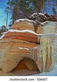 Waterfall in winter