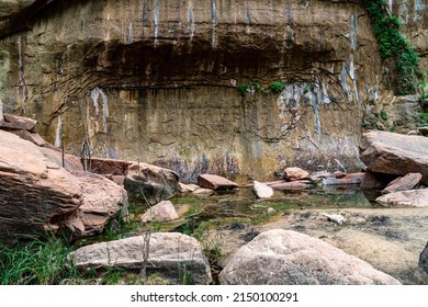 Waterfall At Zion National Park On A Sunny Spring Day