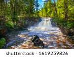 The waterfalls at Amnicon Falls State Park in Northern Wisconsin