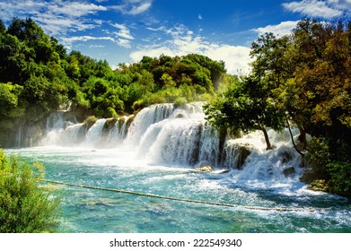 Waterfalls Krka, National Park, Dalmatia, Croatia - Shutterstock ID 222549340