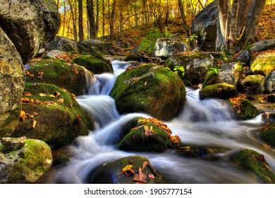 Waterfalls on Stauton River in Bear Church Rock trail in shenandoah national park - Powered by Shutterstock