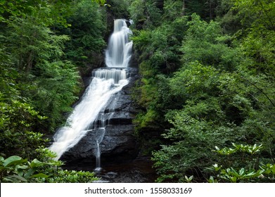 Waterfalls in a Rhododendron Gorge.  Destination Dingmans Falls in the Delaware Water Gap National Recreation Area.