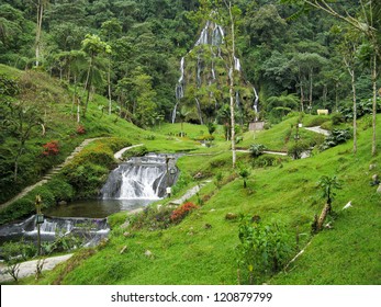 Waterfalls At Santa Rosa De Cabal, Colombia