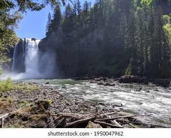 Waterfalls At Snoqualmie River Washington